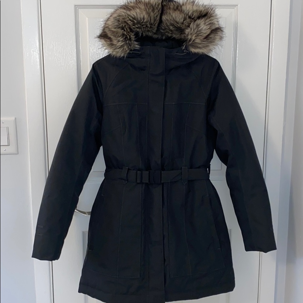 North Face 550 DryVent Parka with Belt- Dark Gray